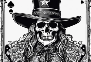 Cowboy skeleton playing cards with a cigarette tattoo idea
