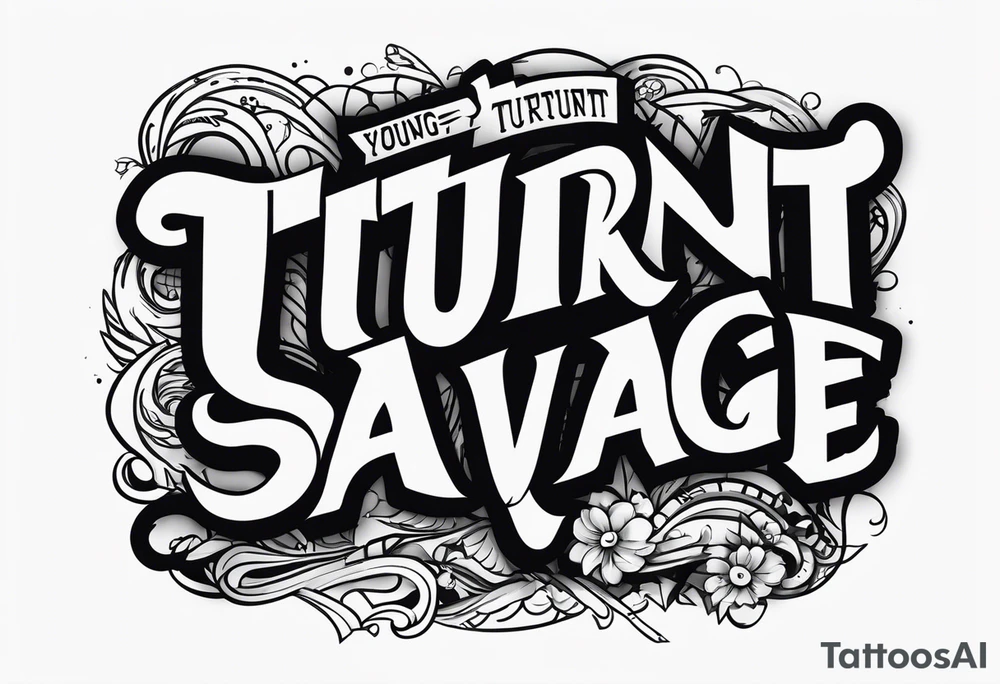 Young turnt ruthless savage tattoo idea