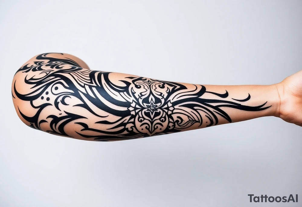 bold line ornamentaali tattoo idea