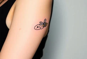 commercial airplane with a bumble bee flying it tattoo idea