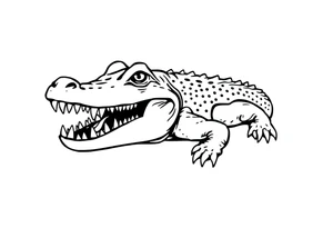 Traditional style angry alligator tattoo idea