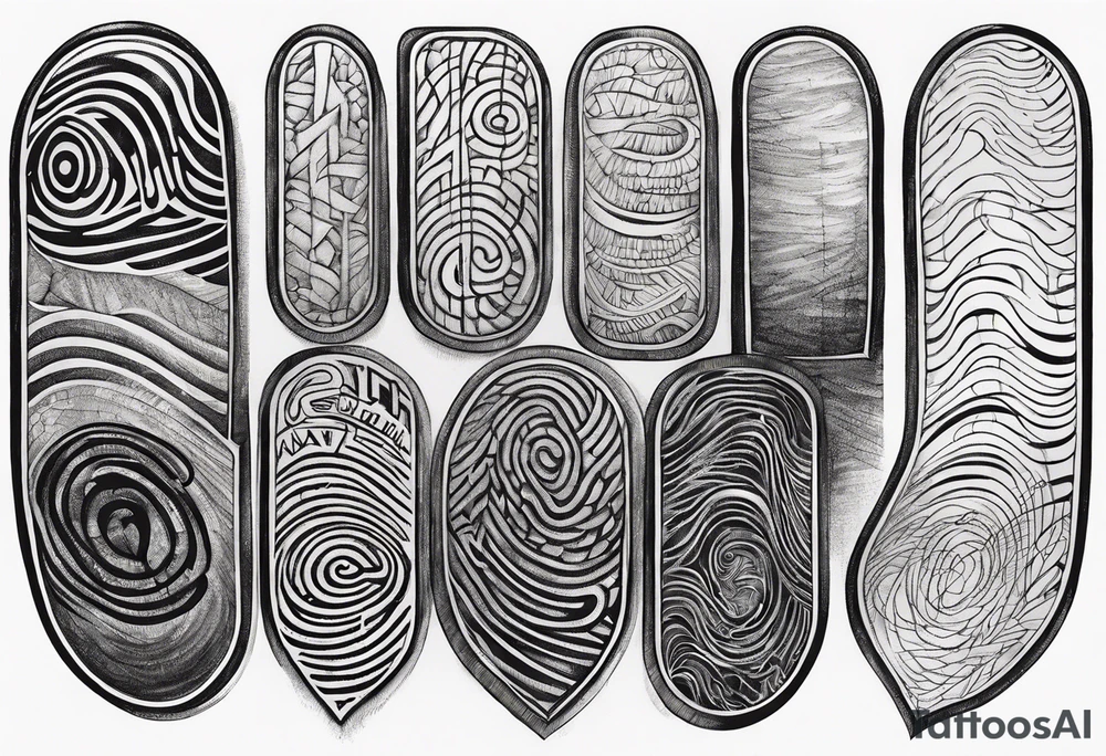 Finger print with words tattoo idea
