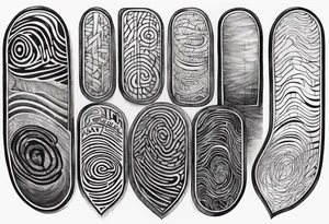 Finger print with words tattoo idea