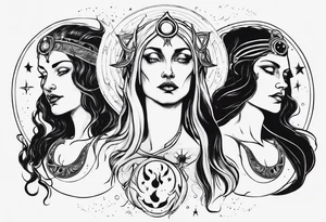 The High Priestesses. Hecate, Artemis and Selene. Representing Magic, Intuition and The Moon. tattoo idea