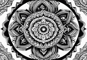 masculine mandala round tattoo idea