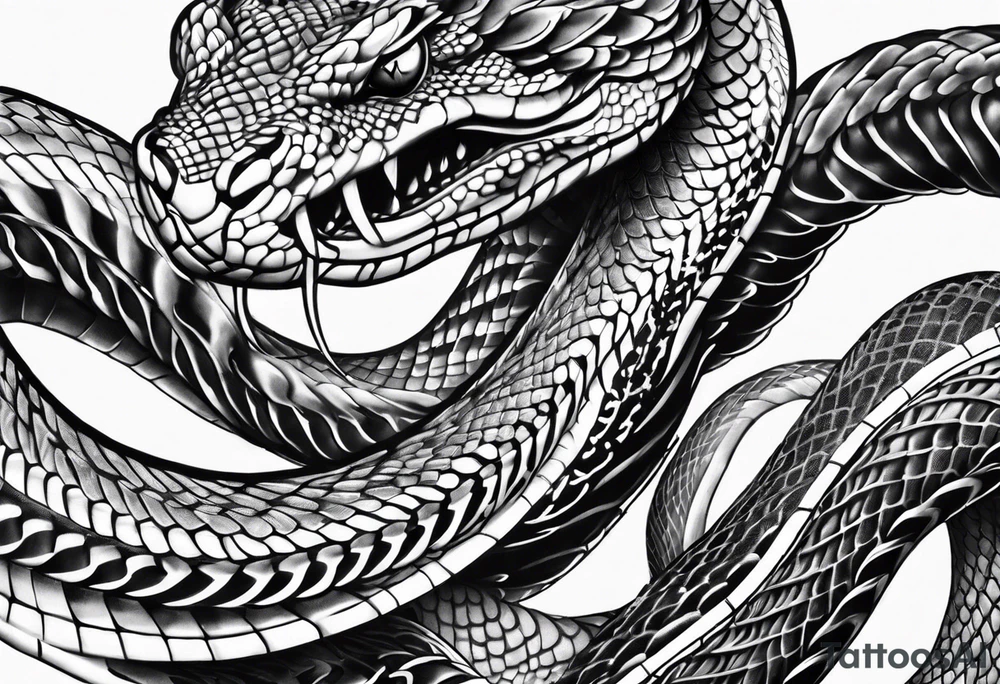 Madusa sleeve snake body tattoo idea