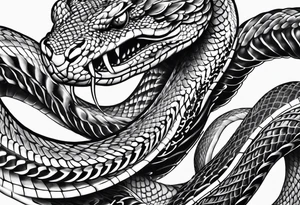 Madusa sleeve snake body tattoo idea