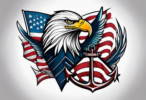 Eagle, flag, anchor tattoo idea
