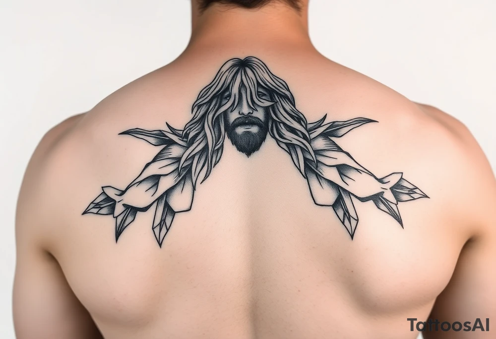 Jesus Full back angles tattoo idea