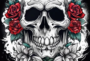Ghost face holding flowers tattoo idea