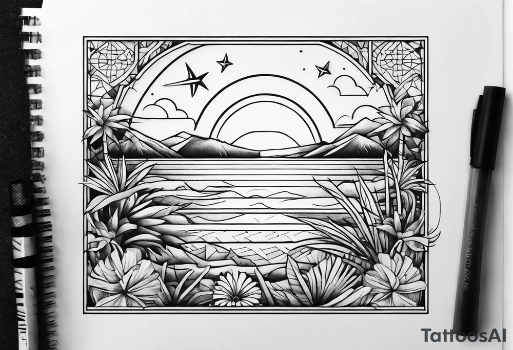 small Beachy travel tattoo idea