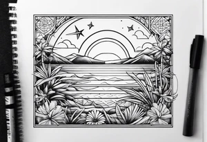 small Beachy travel tattoo idea
