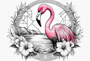 cute flamingo tattoo idea