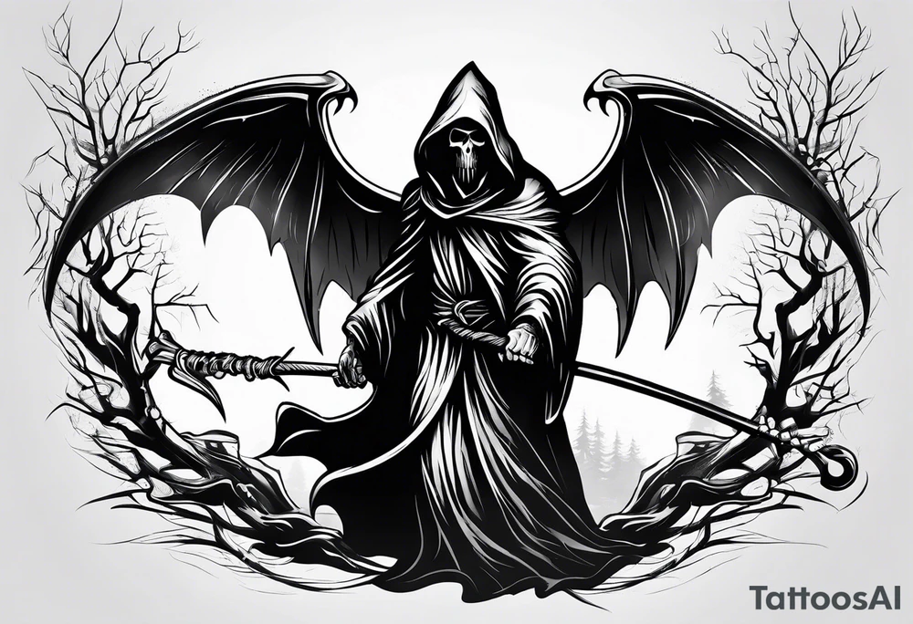 Grim reaper snow tattoo idea