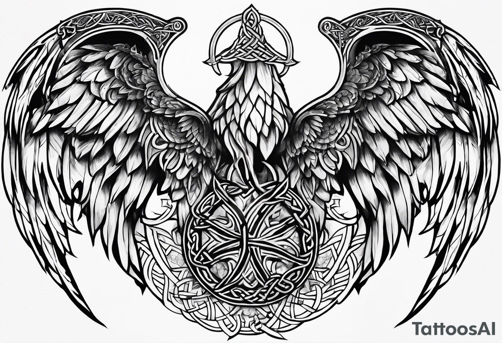 celtic wings tattoo idea