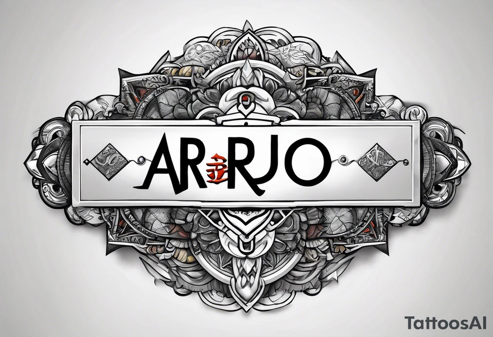 A naruto headband with the letters AR in the middle tattoo idea