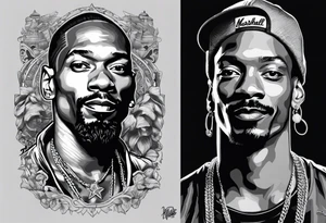 Marshall matthers and snoop dog full leg sleeve tattoo idea