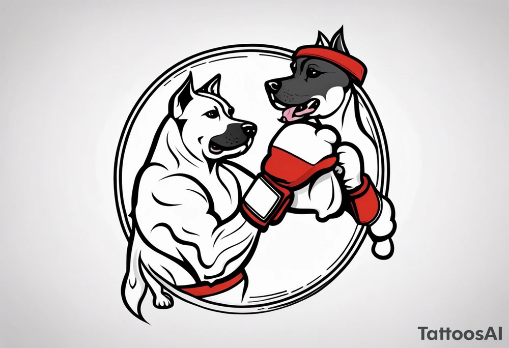 Dog boxing coach tattoo idea