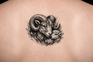 Mother ram baby ram tattoo idea