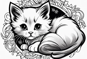 Cute kitten tattoo idea