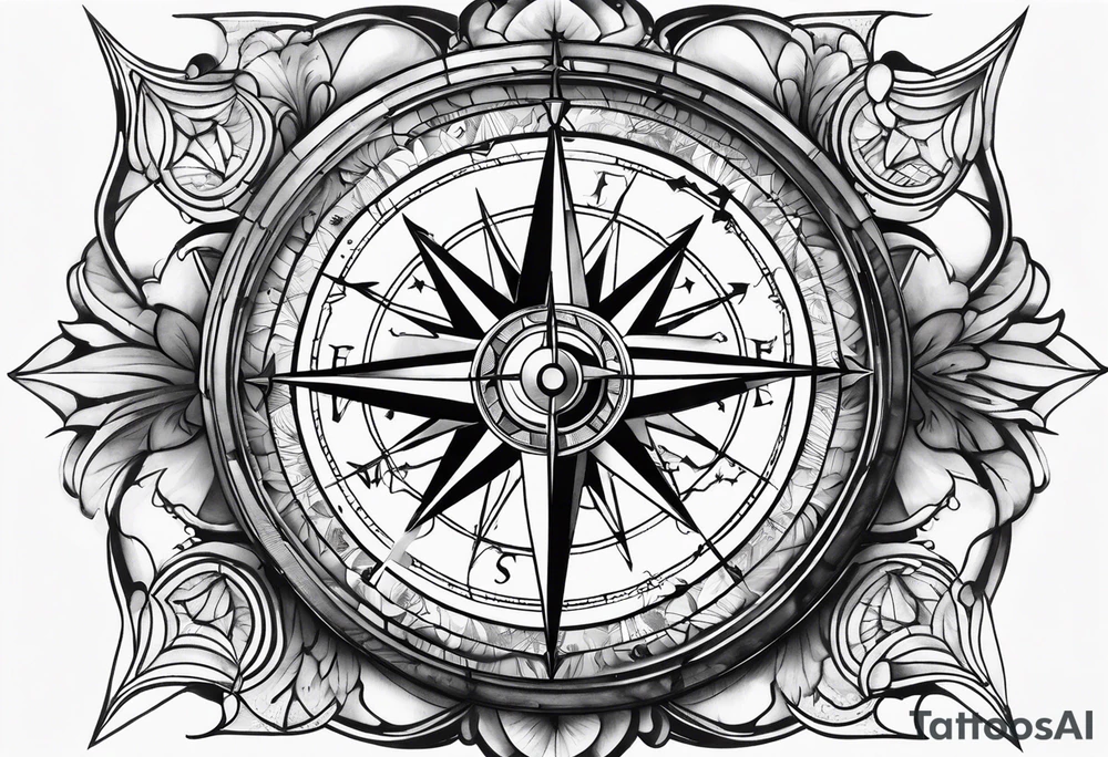 Compass glass broken tattoo idea