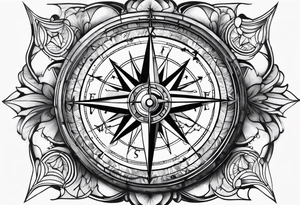 Compass glass broken tattoo idea