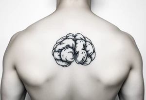 A walnut, open so that it looks like a brain but is obviously a walnut tattoo idea