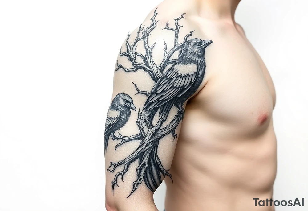 time, yggdrasil, ravens tattoo idea