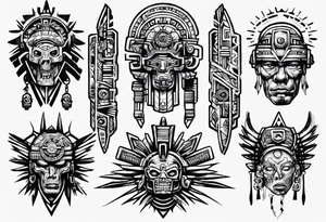 cyberpunk aztec tattoo idea