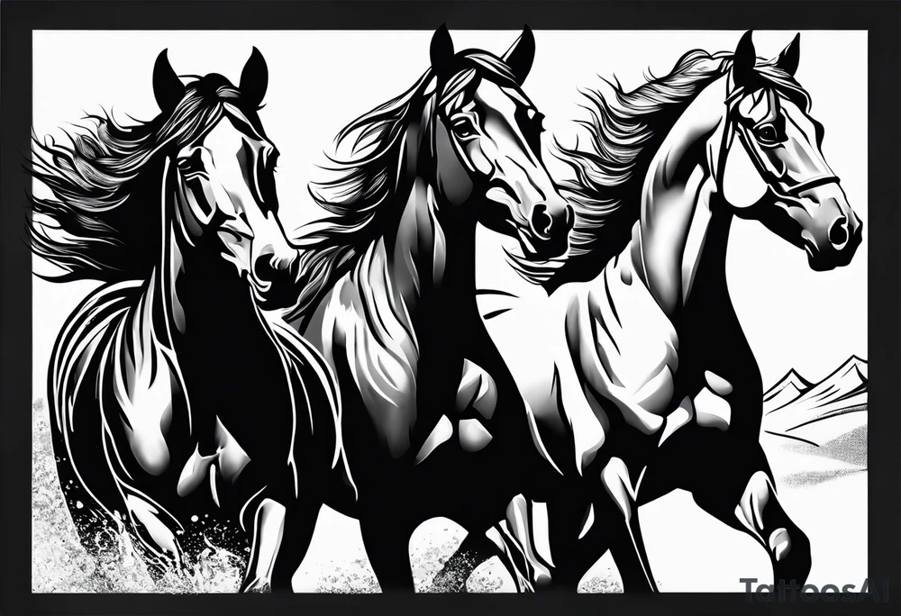 western, horses tattoo idea