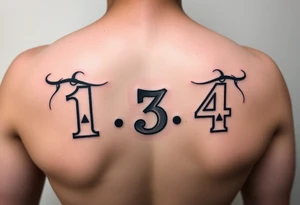 2 game fives with numbers 1,3,4 showing tattoo idea