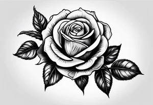 human hand holding on to a single rose stem tattoo idea