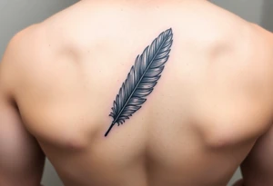 Feather with blues and purple tattoo idea