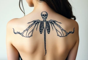 Gothic siren with skeletal portions showing tattoo idea