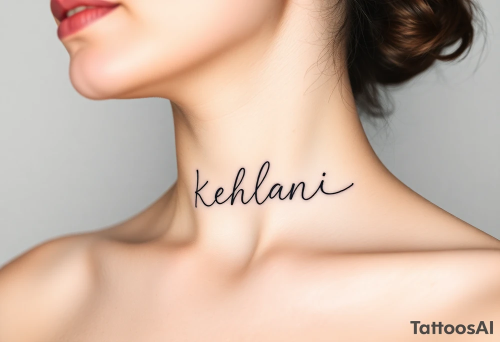 kehlani in cursive tattoo idea