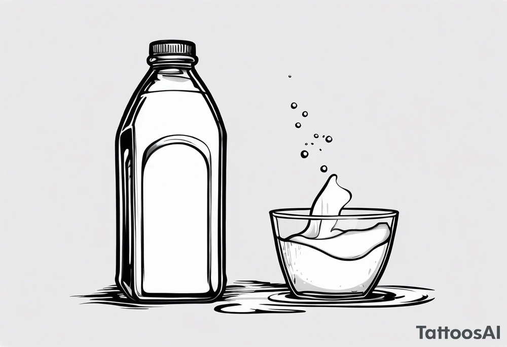 bottle of spilled milk tattoo idea