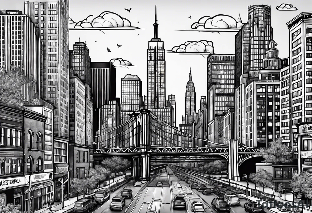 Brooklyn skyline tattoo idea
