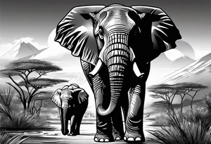 African elephant tattoo idea