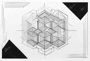 Draw twelve black and white adjacent hexagons connected in a single circle. tattoo idea