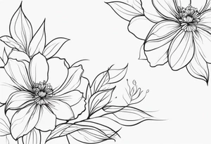 fine line flower tattoo idea