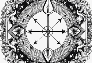 Half Taurus Half Gemini, split down the middle by an arrow. Astrology tattoo idea