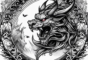 Demon sleeve tattoo idea