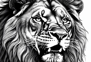 lion close up angry tattoo idea