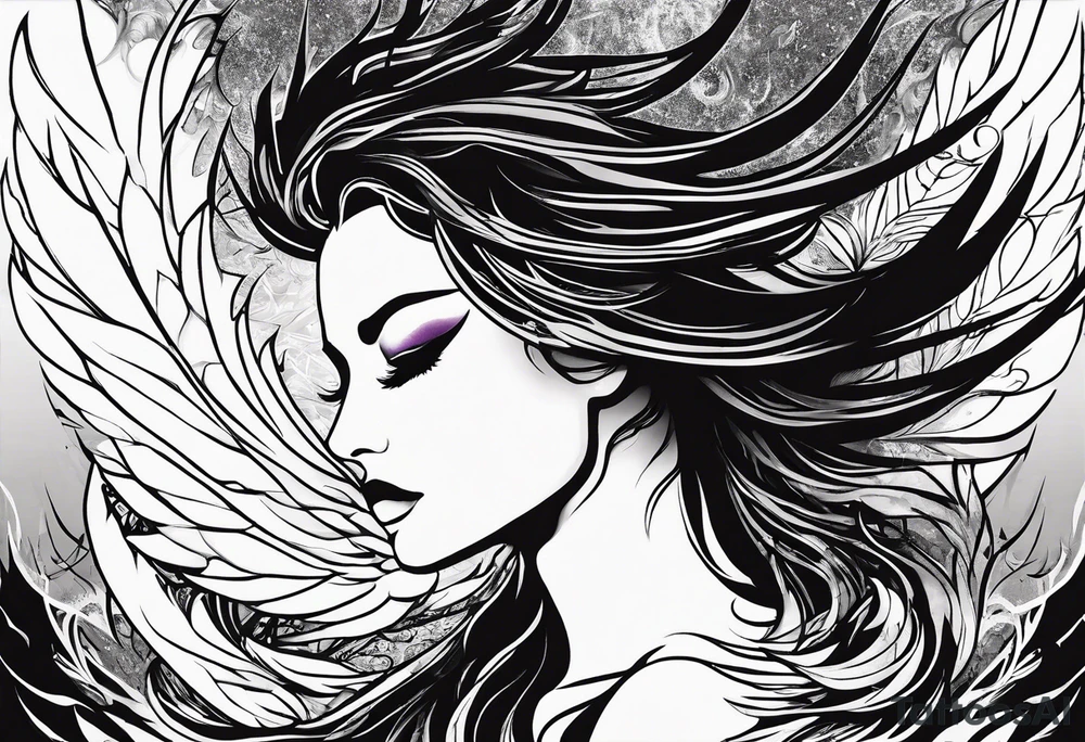 Like a phoenix rising from ashes, a woman who's has been through pain and now finding her strength tattoo idea
