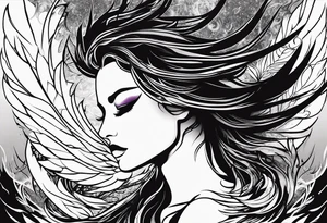 Like a phoenix rising from ashes, a woman who's has been through pain and now finding her strength tattoo idea