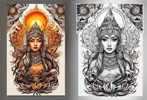 , sun, earth tattoo idea