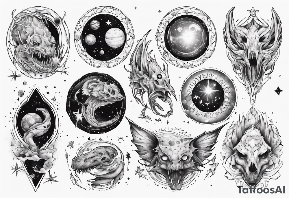 A creature who feeds of of galaxies tattoo idea