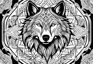 Sleeve mandala wolves design tattoo idea