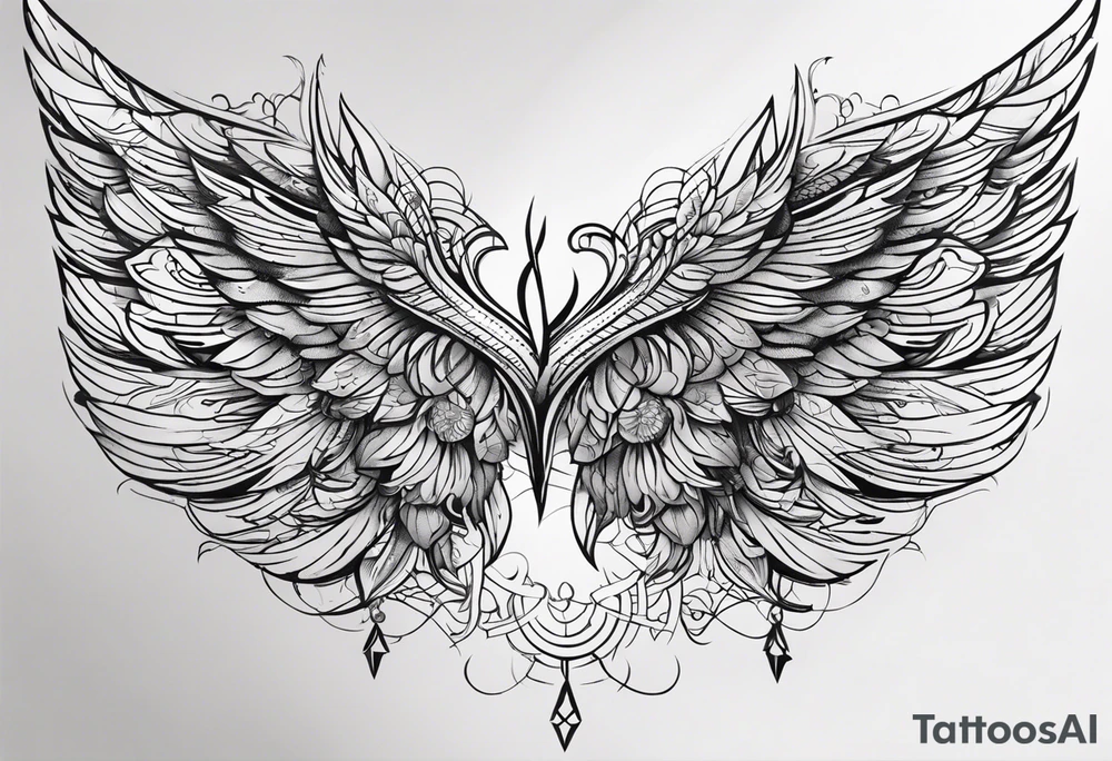 I need to cover an old tattoo of the word forever, the new tattoo should be a wing tattoo idea