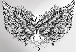 I need to cover an old tattoo of the word forever, the new tattoo should be a wing tattoo idea